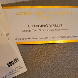 Adrienne Vittadini Studio Pewter Pebble USB phone charging wristlet